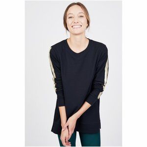 AXS Metallic Stripe Sleeve Black Sweatshirt